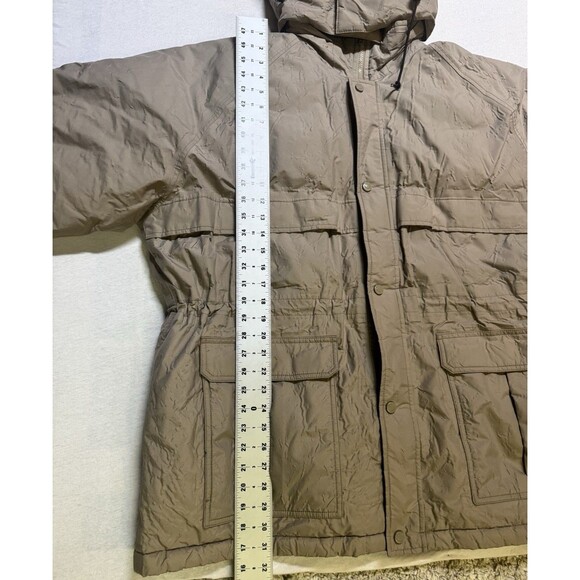 Cabelas Jacket Men XL Tan GoreTex Goose Down Removable Hood Hunting Coat Vintage - Picture 15 of 16